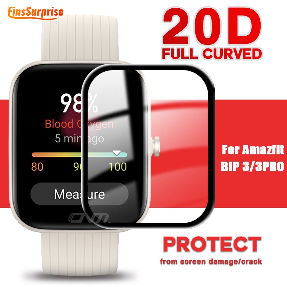 [驚喜] Huami Amazfit BIP 3/3Pro 全覆蓋防指紋透明高清智能手錶膜的屏幕保護膜 3D 保護膜