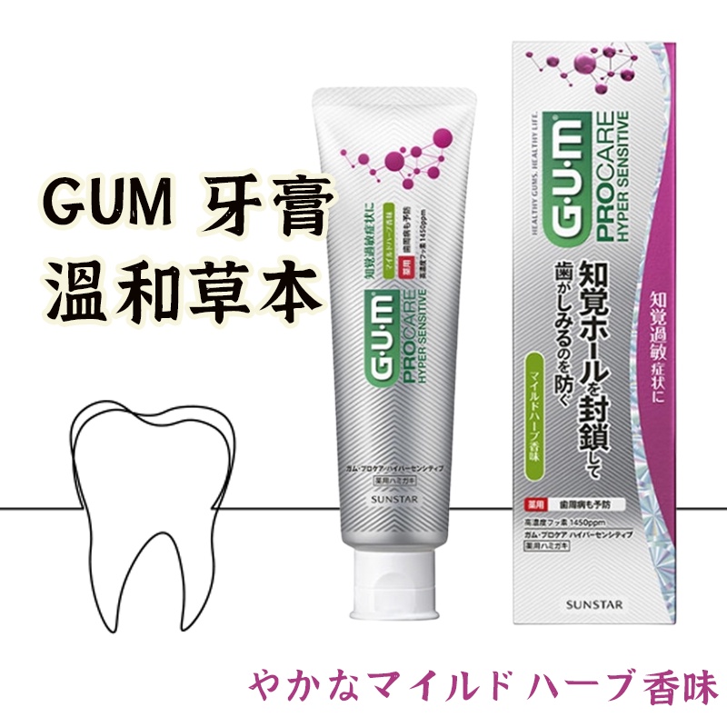 日本製造【GUM草本牙膏 】 GUM限定 日本牙膏 GUM牙膏 溫和草本牙膏 GUM境內牙膏 GUM PROCARE