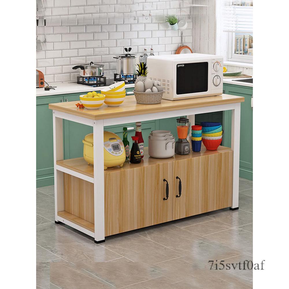木桌 桌子 實木桌子 廚房置物桌 置物架 切菜桌 可移動家用灶台 工作台