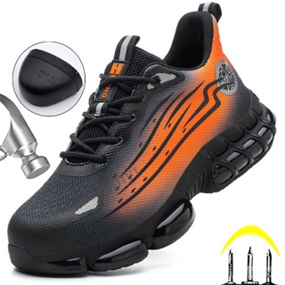 2023 Work Boots Safety Shoes Men Anti-smash Anti-puncture Wo