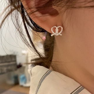 🌟Anya- 麻花金屬愛心耳環 法式復古小眾設計個性簡約百搭氣質耳環耳飾