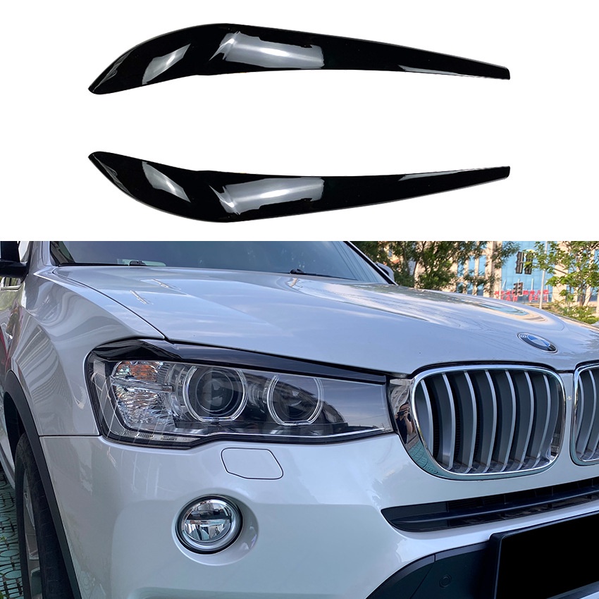 適用BMW X3 F25 X4 F26 2014-2017前大燈燈眉外飾車貼改裝