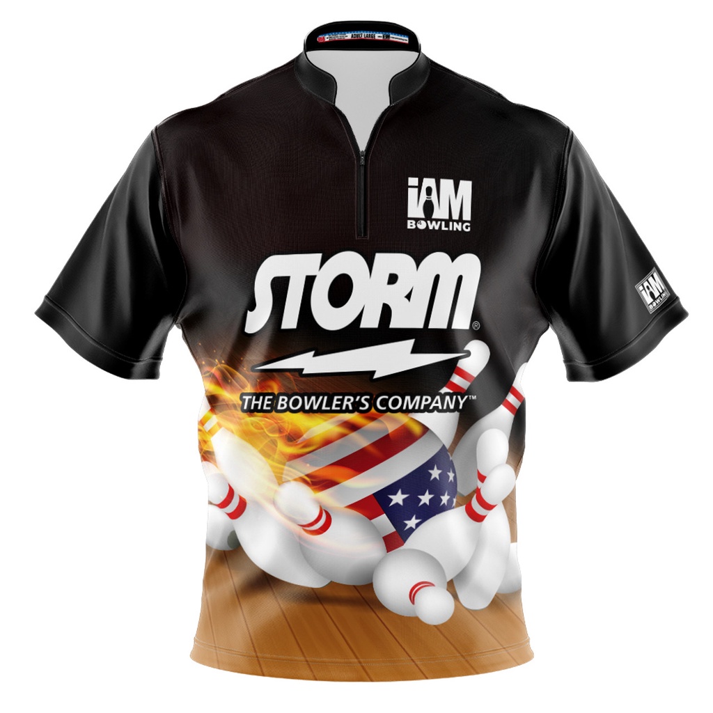 Storm DS 保齡球球衣 - 設計 1512-ST 3D 拉鍊領保齡球襯衫 DIY 名稱