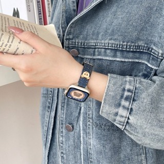 細款可愛小熊牛仔錶帶 適用於 Apple watch 錶帶 10 9 8 7 6 SE 蘋果手錶錶帶 40mm 42mm