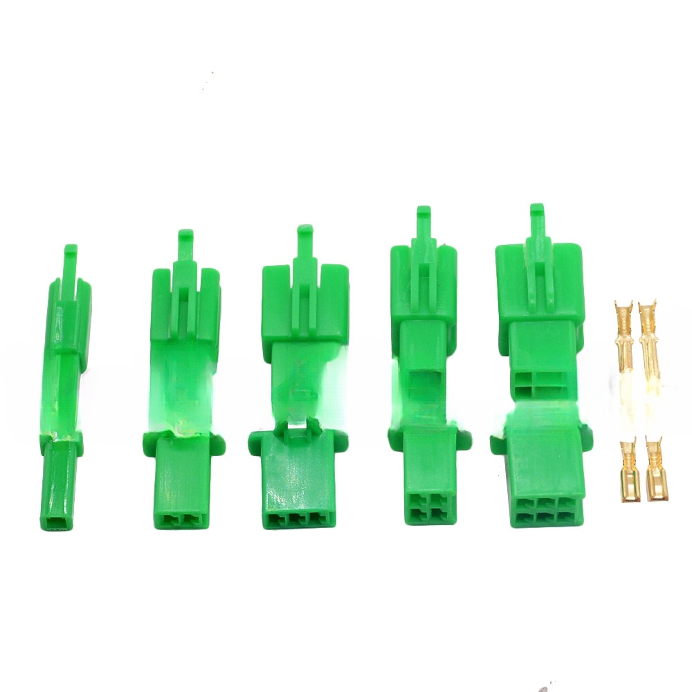 Xps 10 套綠色 2.8mm 1P 2P 3P 4P 6P 汽車電線連接器公母電纜端子插頭套件