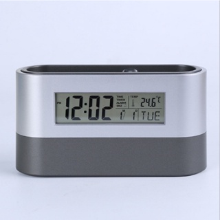 創意款筆筒鍾LCD電子鐘數位辦公文具禮品萬年曆時鐘顯示溫度2078