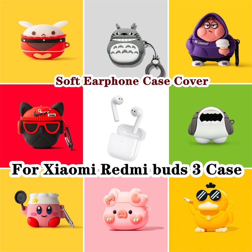 XIAOMI 【快速發貨】適用於小米 Redmi buds 3 保護套防摔卡通適用於 Redmi buds 3 保護套軟