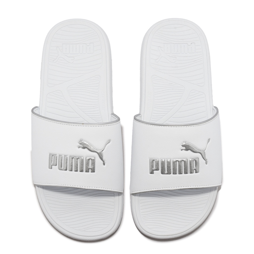 Puma 拖鞋 Cool Cat 2.0 Pop Up Metal 白 銀 經典 男女鞋【ACS】 39397002