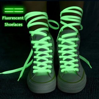 1 雙 120 厘米夜光鞋帶平底運動鞋帆布鞋帶在黑暗之夜發光熒光鞋帶
