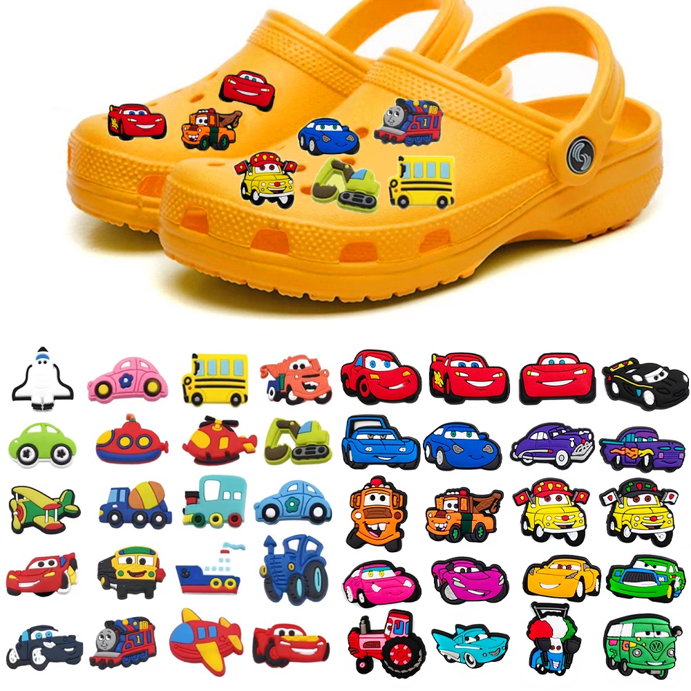 CROCS 熱銷 1 件 jibbitz 鞋專用汽車 DIY 彩色涼鞋魅力配件木屐鱷魚別針裝飾兒童男孩禮物