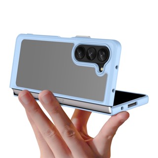 SAMSUNG 三星 Galaxy Z Fold 5 4 3 5G 硬背板軟邊框亞克力外殼高品質半透明手機殼適用於 Fo