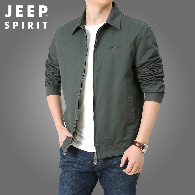 JEEP SPIRIT外套男裝2021新款春秋裝夾克男士休閒上衣衣服21679