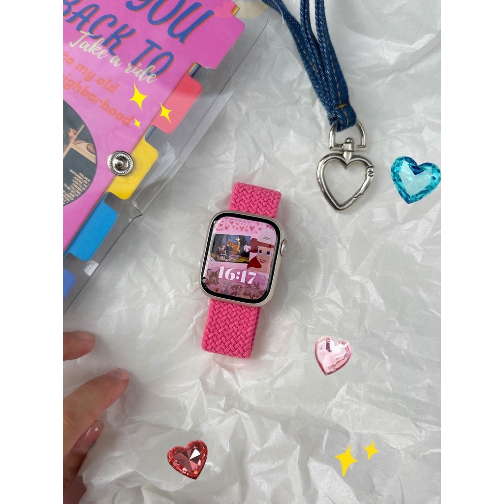 【S9錶帶】Apple Watch錶帶 錶帶火龍果色 單圈尼龍錶帶 多色可選 編織錶帶