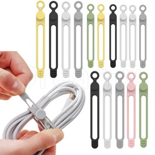 耳機 USB 充電線管理線電纜固定器支架可重複使用的繞線器夾桌面電纜線固定紮帶高品質矽膠多功能數據線整理器