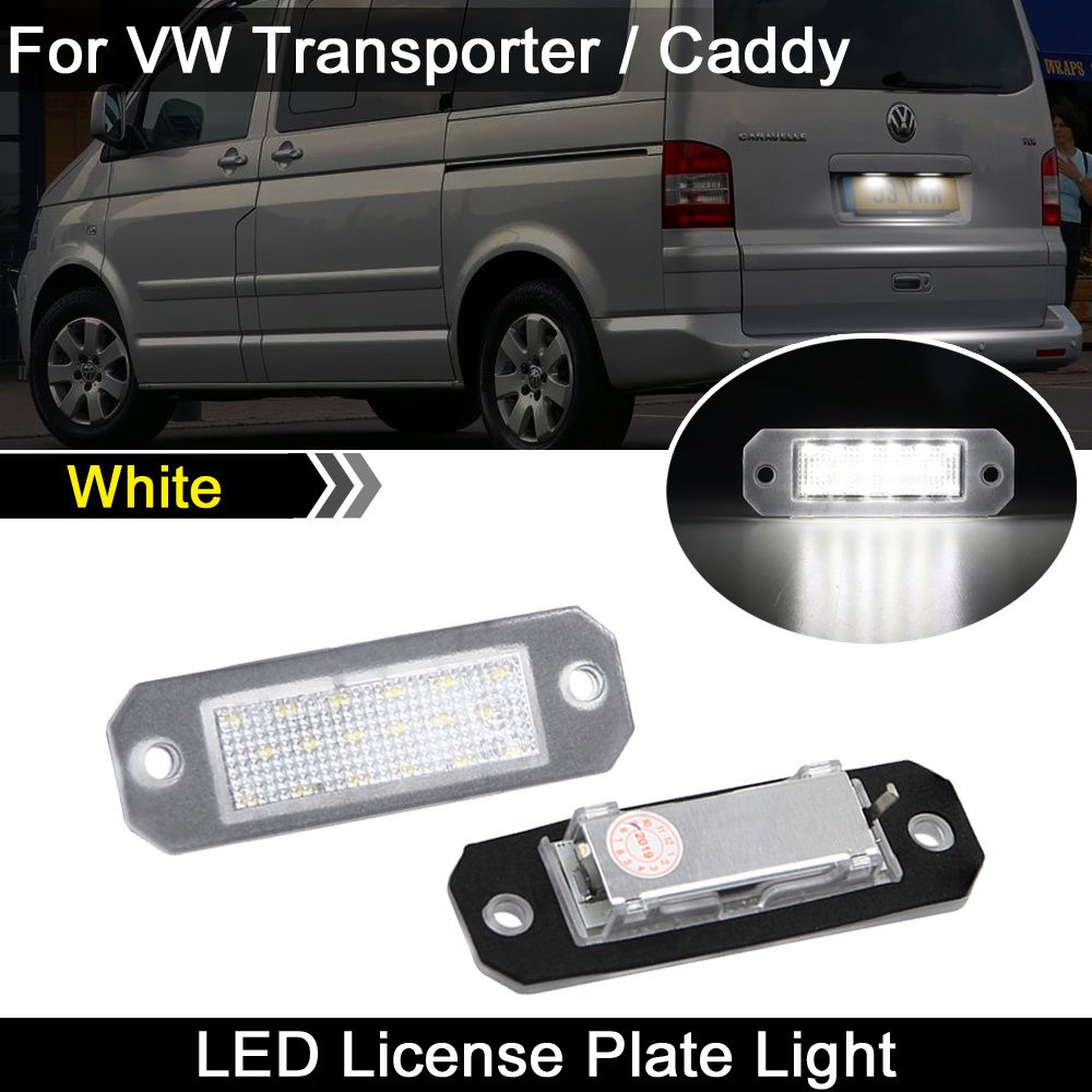 2 件後白色 LED 車牌燈 OEM 7H0827740 12v 適用於大眾運輸車 T5 2003-2015 T6 適用