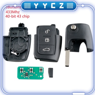 汽車智能遙控鑰匙3個按鈕適合福特Focus Fiesta 2013 Fob Case 433Mhz