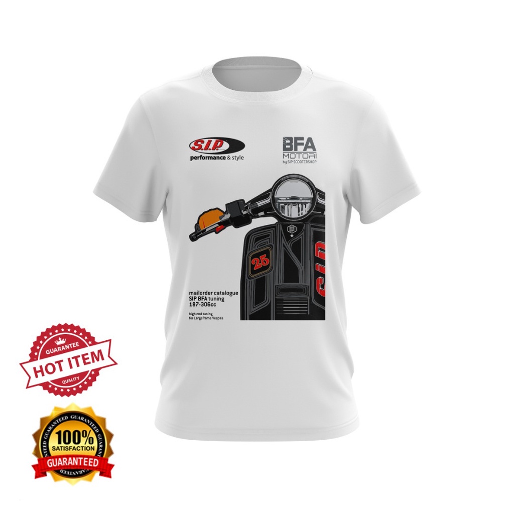 [現貨] 100%!! Baju Vespa SIP Performance BFA 摩托車 Vespa T 恤