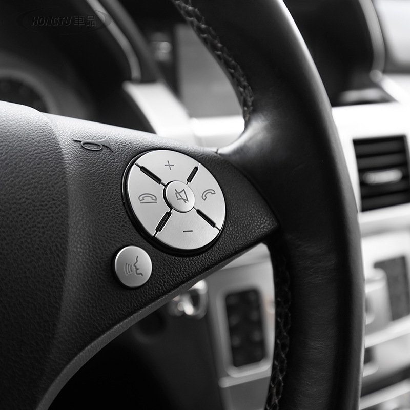 賓士 Benz 按鍵貼 老款C級 E級 GLK級 S級GL ML R級內飾改裝方向盤按鍵貼