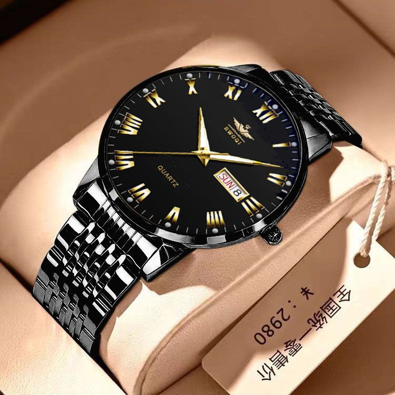 手錶瑞士超薄防水夜光手錶男全自動雙日曆42MM大表盤男士名錶機械男表