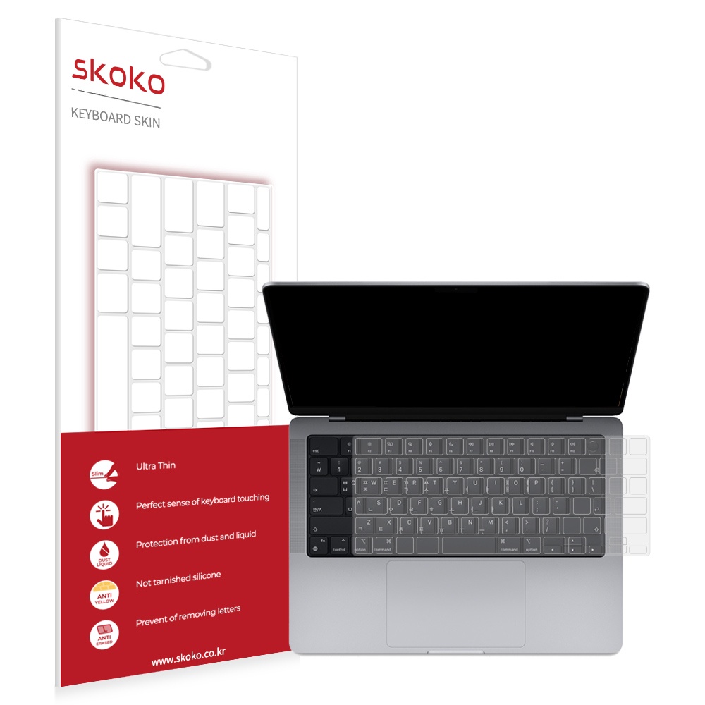 Skoko MacBook PRO 2021 M1 PRO 14英寸鍵盤保護套+觸控板貼膜皮膚光澤