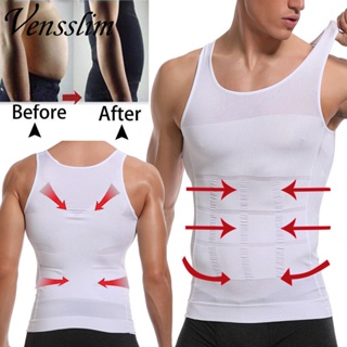 Vensslim 男士纖體塑身緊身胸衣背心壓縮腹部腹部控制修身腰部束腹內衣