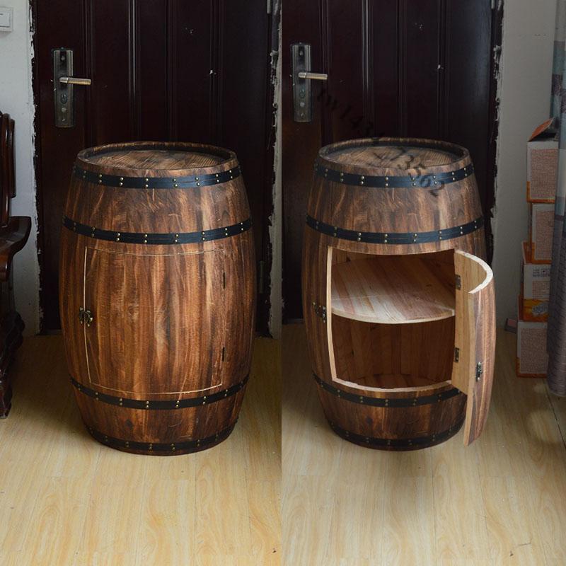 【廠家直銷】免運 橡木桶儲物櫃酒架開門紅酒桶存酒櫃實木製啤酒葡萄酒木桶裝飾桶