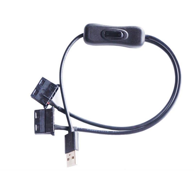 電腦 USB 公頭轉雙 4PIN Molex 風扇適配器電纜,帶 ON/Off 開關 Y 分路器電源線,適用於電腦機箱台