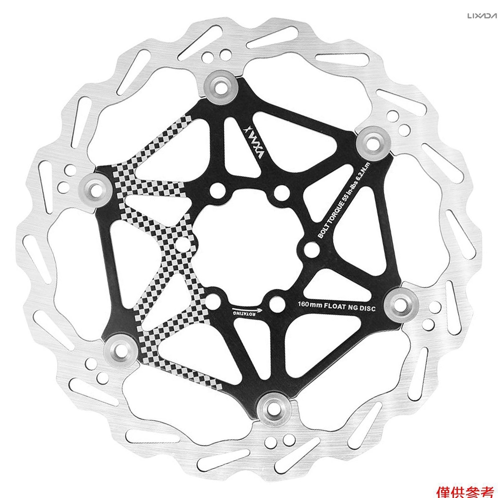 [新品上市]160mm/180mm/203mm 浮動剎車碟盤自行車剎車片六螺栓碟式自行車零件[26]