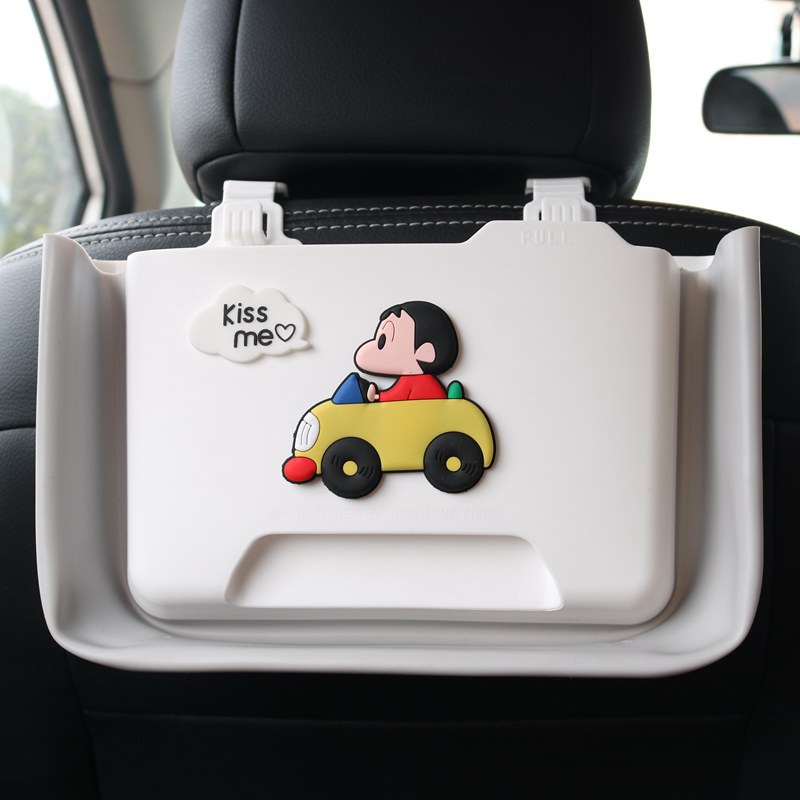 車用垃圾桶 伸縮置物桶 卡通可愛DIY開車小新小丸子米奇米妮內飾品