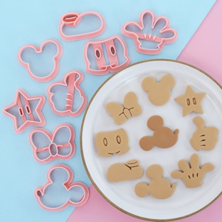 【餅乾模具】【現貨】米奇餅乾模具 卡通米老鼠蝴蝶結 3d立體按壓曲奇切模 翻糖烘焙工具