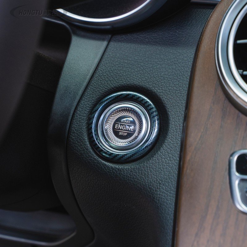 賓士 Benz 一鍵啟動改裝飾貼C260L用品C200車內飾E300L中控GLC260點火圈