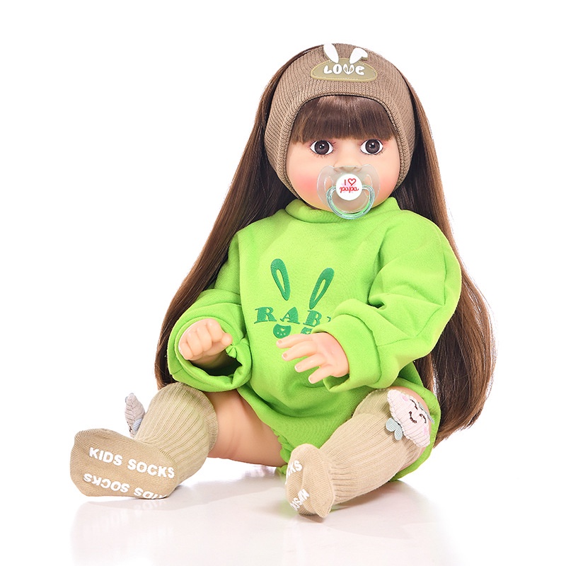 55cm重生娃娃仿真嬰兒軟膠玩具22英寸女孩玩偶洋娃娃搪膠公仔芭比矽膠軟娃娃生日禮物過家家益智玩具