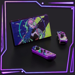 任天堂 Nintendo Switch OLED 保護殼的 Cyber Purple Girl 設計