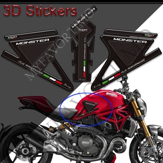 摩托車 3D 貼紙適用於 Ducati Monster 1200 S R 1200S 油箱墊把手貼花燃氣燃油套件護膝油箱