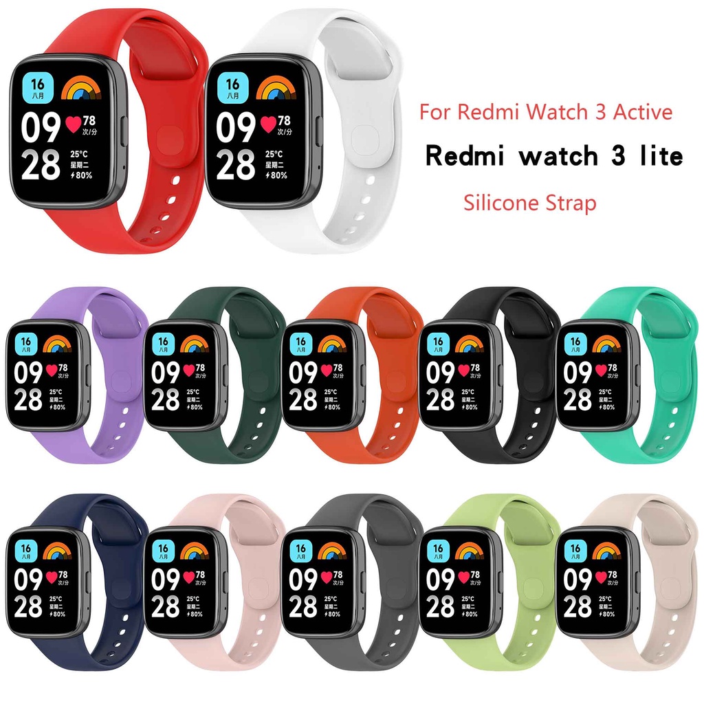 Redmi Watch 3 Lite 運動矽膠錶帶 Active 智能手鍊替換錶帶腕帶 Redmi Watch 3 Li