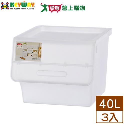 KEYWAY聯府 艾特直取式整理箱-40L(3入)【廠商直送 限單獨下單】收納置物 可堆疊【愛買】