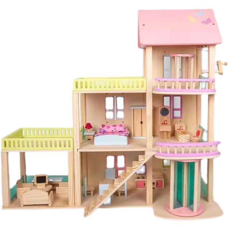 【免運】兒童過家家玩具屋木制質仿真別墅玩具男女孩木質娃娃房3-6歲7【可貨到付款】