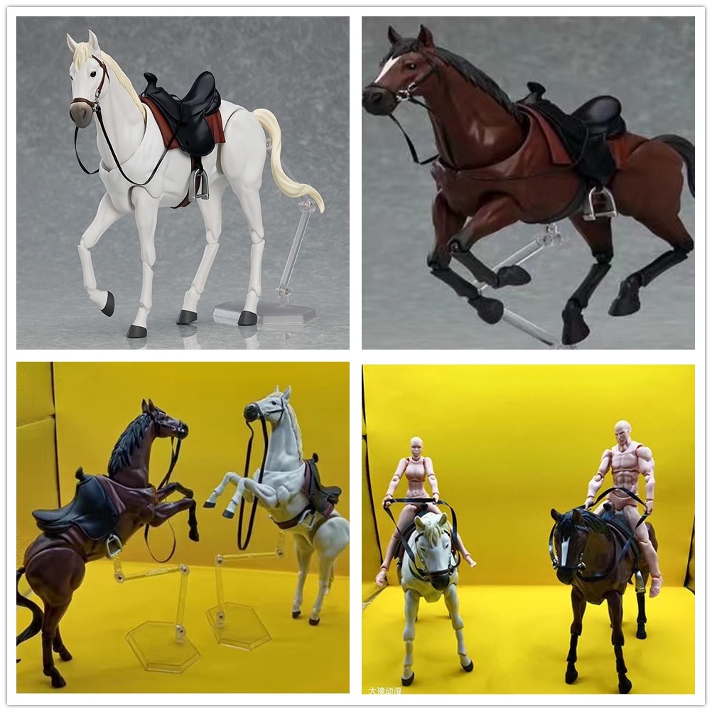 Figma Horse動漫人物白棕馬模型娃娃收藏擺件玩具