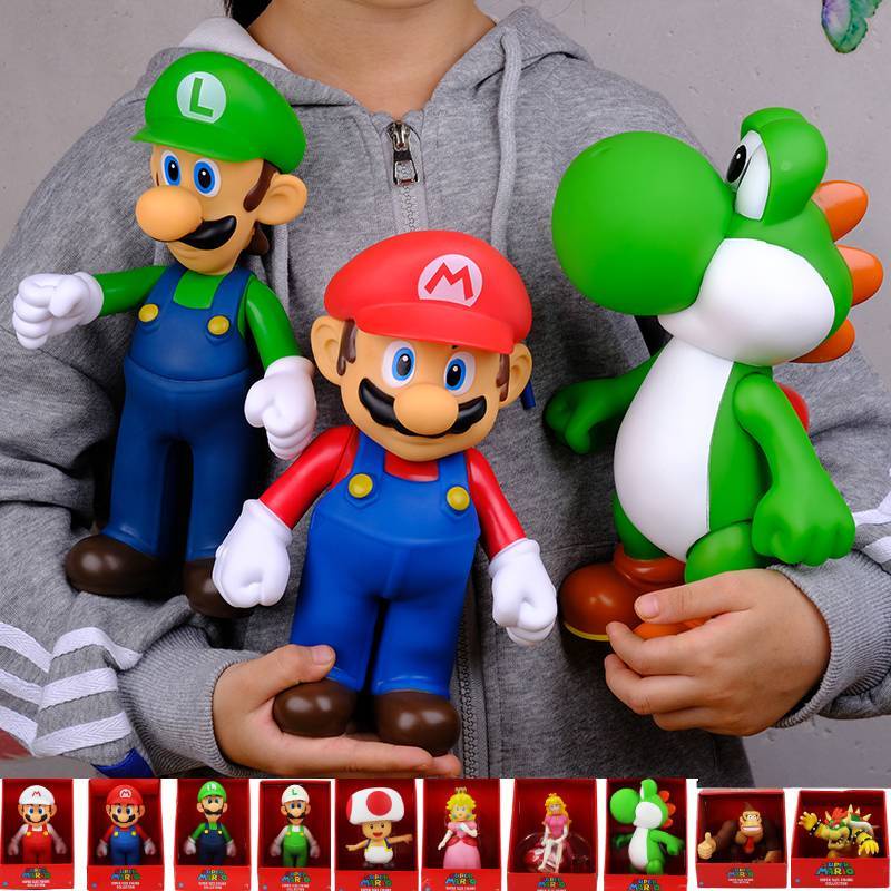 瑪利歐 馬力歐 Mario 多款巨大超級瑪麗馬里奧路易兄弟擺件公主白蘑菇手辦模型玩具