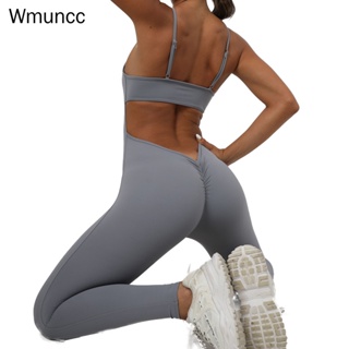 Wmuncc 舞蹈緊身透氣瑜伽運動連體褲女提臀連體速乾健身褲
