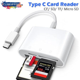 3 合 1 USB c SD 讀卡器,3 槽 CF SD TF type-c 存儲卡適配器緊湊型閃存兼容 MacBook