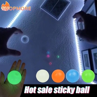 [奇妙] 投擲發光減壓粘壁球/兒童軟彩色抗壓娛樂玩具