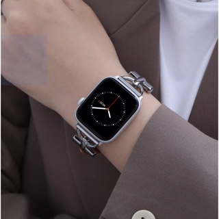 莫蘭迪色系 女士錶帶 Apple Watch 7/6/SE S8 金屬拼接錶帶 真皮錶帶 41mm 45mm