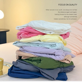 Ins風彩色 100% 純棉素色床包 簡約高級感精梳棉床單 精梳棉枕套 單人 雙人 加大床包