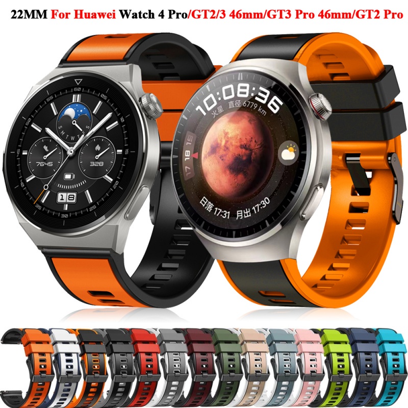 22 毫米矽膠錶帶適用於華為 Watch 4 Pro GT 2 3 Pro 46 毫米錶帶錶帶 GT2 GT3 Pro