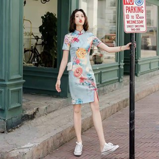 【短旗袍系列】蘇州中國風 旗袍 禮服 2023新年輕款少女改良式旗袍 小清新日常短版尾牙聚會 婚宴禮服