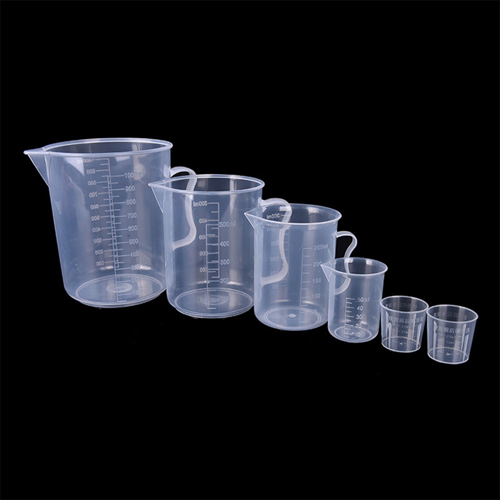 20ml / 30ml /50ml /250ml /500ml/1000ml 用於烘焙燒杯液體量杯容器的透明塑料刻度量杯