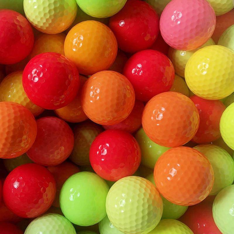 高爾夫球2/3層比賽球 空白彩色球 下場球 顏色隨機混發42mm直徑
