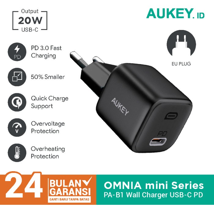 Aukey PA-B1 Omni 迷你充電器 20W USB C 型 PD QC 3.0 500695