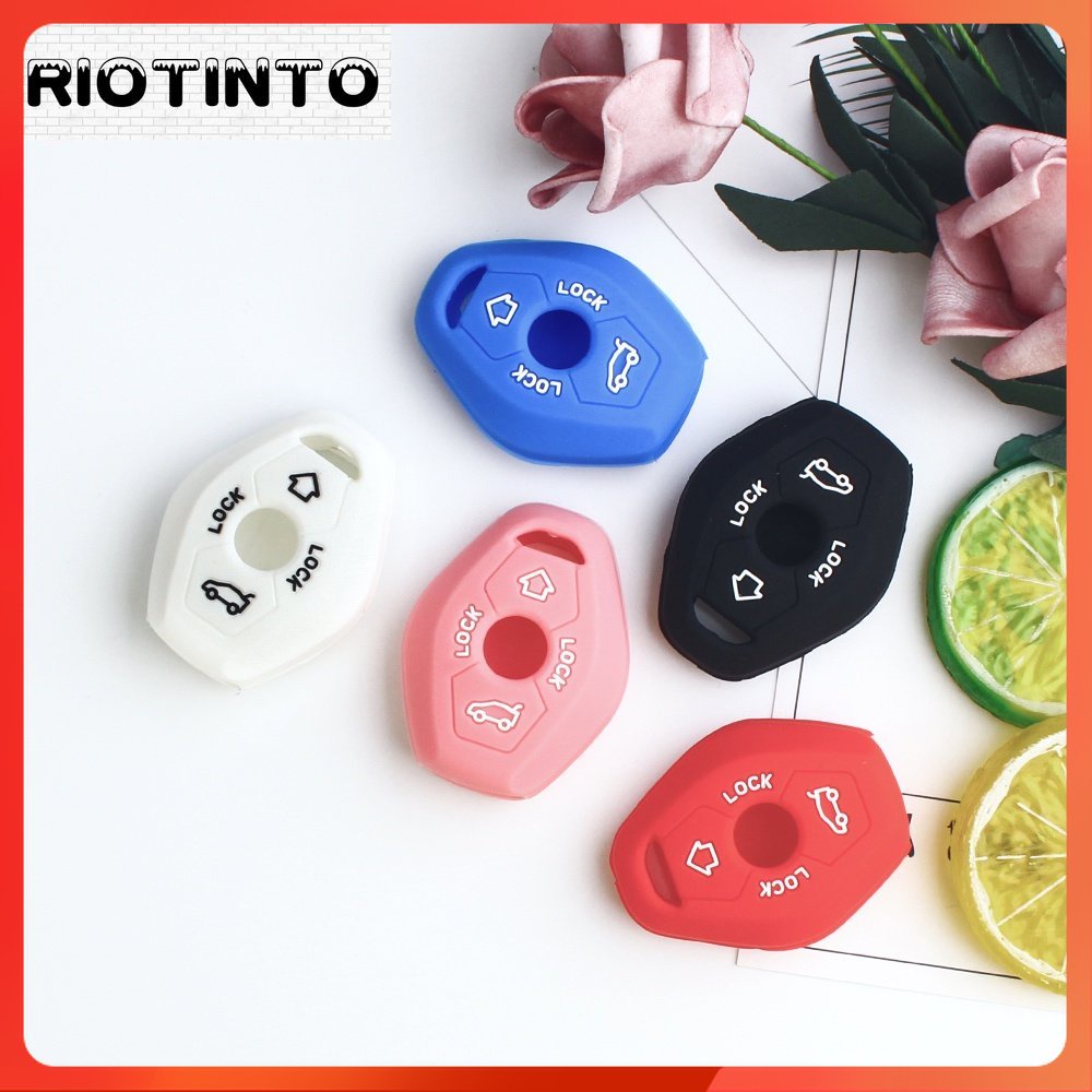 Riotinto 3 按鈕遙控矽膠鑰匙保護套 FOB 保護套適用於寶馬 7 系 X3 X5 Z3 Z4 3 5 E38